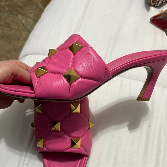 Valentino Pink Mules with Geometric Studs - Picture 2 of 5